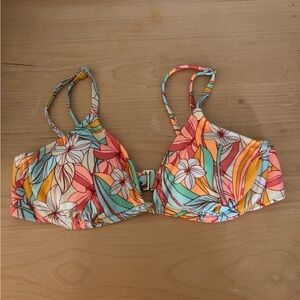 Floral Bikini Top with Multicolor Design